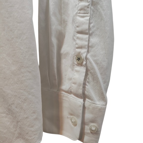 John Varvatos USA Mens White Modern Fit Long Sleeve Button Down Shirt 16R - Picture 7 of 10